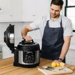 Cookers NINJA Foodi Deluxe 8 Qt. Black Electric Pressure Cooker And Air Fryer -BergHOFF Shop stainless steel ninja electric pressure cookers fd401 c3 1000
