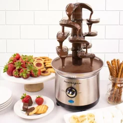 Dessert Makers Nostalgia 3-Tier Stainless Steel Cascading Fondue Fountain -BergHOFF Shop stainless steel nostalgia chocolate fountains cff1000 76 1000