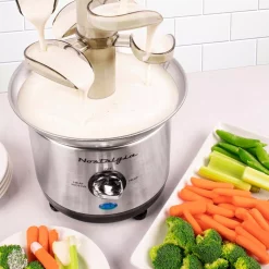 Dessert Makers Nostalgia 3-Tier Stainless Steel Cascading Fondue Fountain -BergHOFF Shop stainless steel nostalgia chocolate fountains cff1000 d4 1000