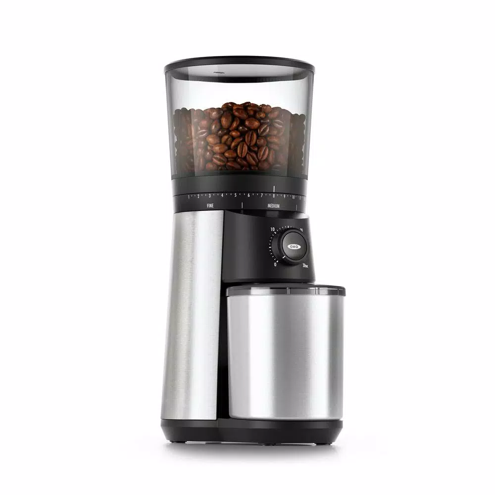 Coffee Makers OXO 16 Oz. Stainless Steel Conical Coffee Grinder With Adjustable Settings 1 Coffee Makers OXO 16 Oz. Stainless Steel Conical Coffee Grinder With Adjustable Settings