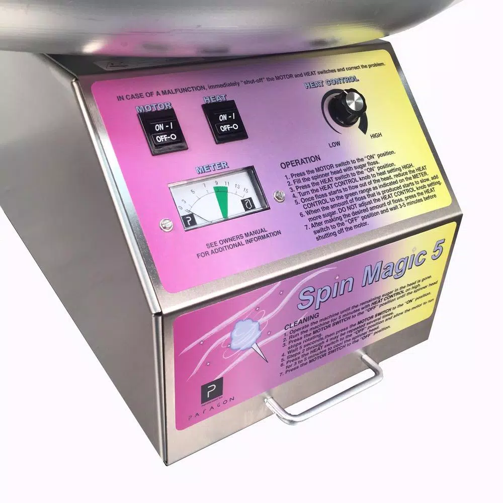 Dessert Makers Paragon Spin Magic 5 Stainless Steel Countertop Cotton Candy Machine 3 Dessert Makers Paragon Spin Magic 5 Stainless Steel Countertop Cotton Candy Machine - Image 3