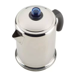 Coffee Makers Farberware 12-Cup Classic Stainless Steel With Blue Knob Coffee Percolator -BergHOFF Shop stainless steel with glass blue knob farberware french presses 47794 c3 1000