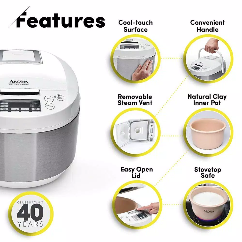 Cookers AROMA 3 Qt. White Electric Multicooker 2 Cookers AROMA 3 Qt. White Electric Multicooker - Image 2