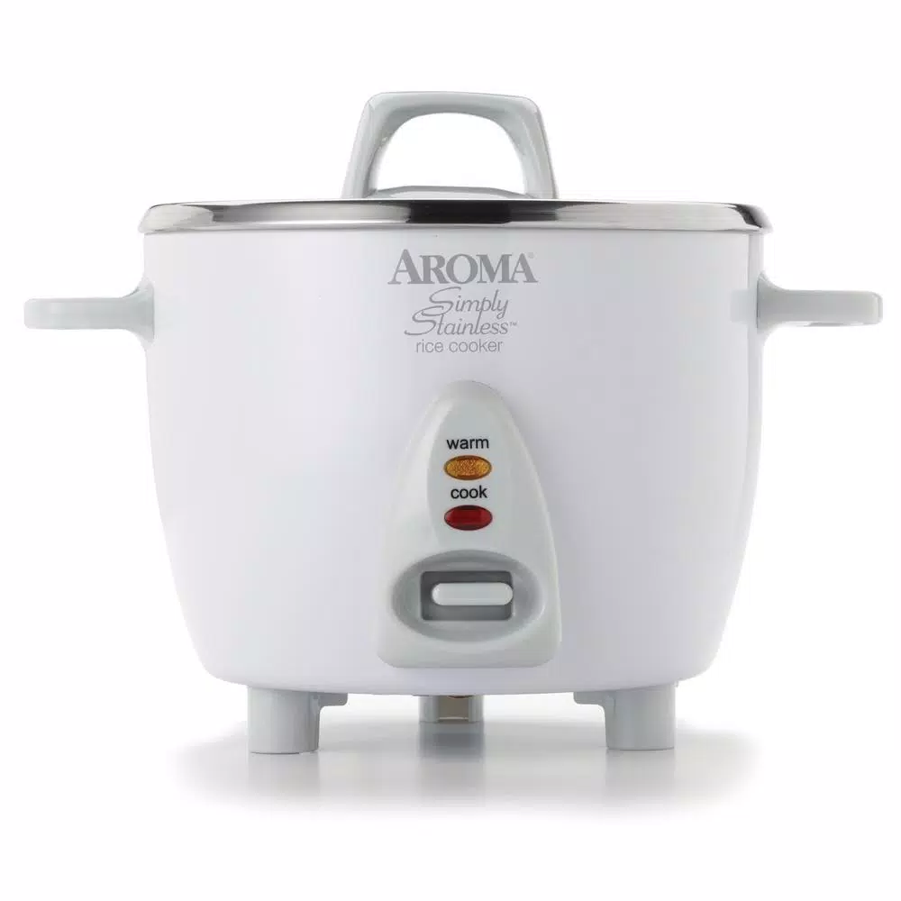 Cookers AROMA Simply 6-Cup Stainless Steel White Rice Cooker With Measuring Cup And Serving Spatula 1 Cookers AROMA Simply 6-Cup Stainless Steel White Rice Cooker With Measuring Cup And Serving Spatula