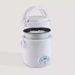 Cookers AROMA 3-Cup White Mini Rice Cooker With Non-Stick Cooking Pot -BergHOFF Shop white aroma rice cookers mrc 903d 1f 1000