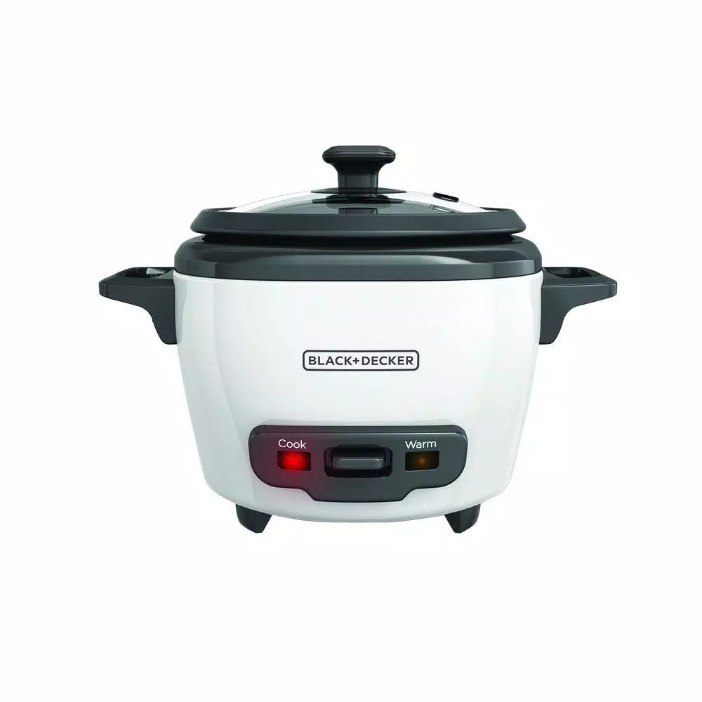 Cookers BLACK+DECKER 3-Cup White Rice Cooker With Steaming Basket And Non-Stick Pot 1 Cookers BLACK+DECKER 3-Cup White Rice Cooker With Steaming Basket And Non-Stick Pot