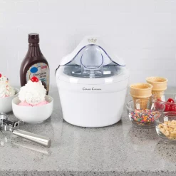 Dessert Makers Classic Cuisine 1 Qt. White Ice Cream Maker And Frozen Yogurt Machine With Recipe Booklet 7 Dessert Makers Classic Cuisine 1 Qt. White Ice Cream Maker And Frozen Yogurt Machine With Recipe Booklet -BergHOFF Shop white classic cuisine ice cream makers m030217 31 1000