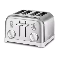 Toasters Cuisinart Classic Series 4-Slice White Wide Slot Toaster With Crumb Tray -BergHOFF Shop white cuisinart pop up toasters cpt 180wp1 4f 1000