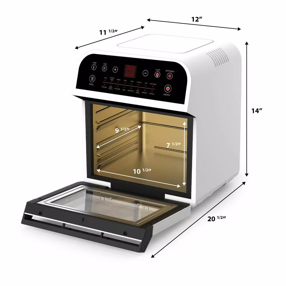 Toasters GoWISE USA 1600 W White Rotisserie Oven And 12.7 Qt. Electric Air Fryer 3 Toasters GoWISE USA 1600 W White Rotisserie Oven And 12.7 Qt. Electric Air Fryer - Image 3