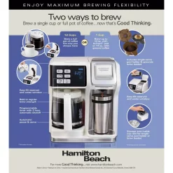 Coffee Makers Hamilton Beach 12-Cup White FlexBrew 2-Way Coffee Maker -BergHOFF Shop white hamilton beach drip coffee makers 49947 76 1000