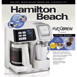Coffee Makers Hamilton Beach 12-Cup White FlexBrew 2-Way Coffee Maker -BergHOFF Shop white hamilton beach drip coffee makers 49947 fa 1000