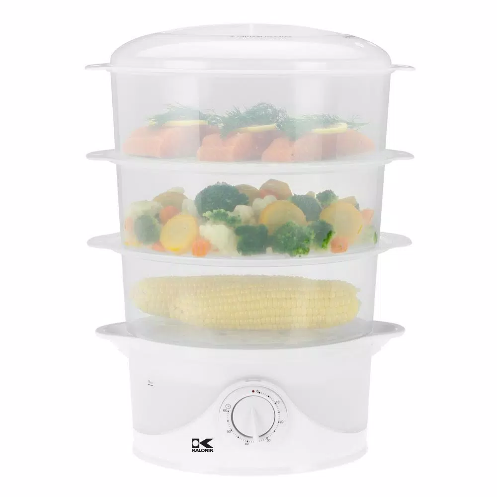 Cookers KALORIK 9.5 Qt. White Food Steamer And Rice Cooker With Built-In Timer 4 Cookers KALORIK 9.5 Qt. White Food Steamer And Rice Cooker With Built-In Timer - Image 4