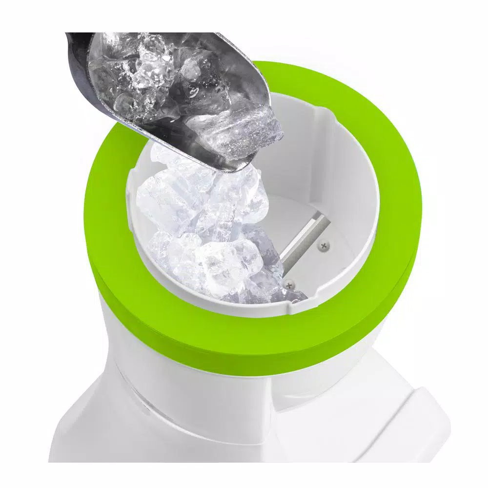 Dessert Makers Nostalgia 50 W 8 Oz. White Snow Cone Maker With Stainless Steel Blades 3 Dessert Makers Nostalgia 50 W 8 Oz. White Snow Cone Maker With Stainless Steel Blades - Image 3