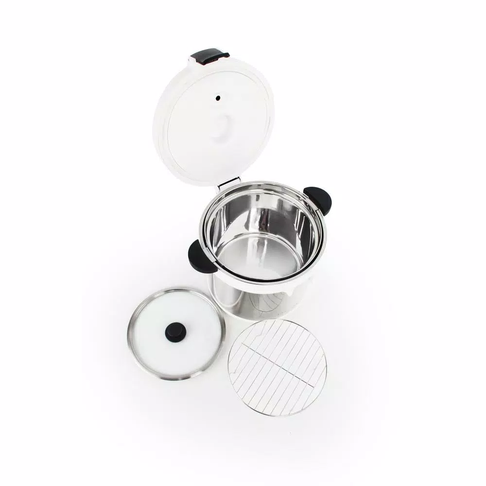 Cookers Tayama 7 Qt. Stainless Steel White Thermal Cooker/Slow Cooker 4 Cookers Tayama 7 Qt. Stainless Steel White Thermal Cooker/Slow Cooker - Image 4